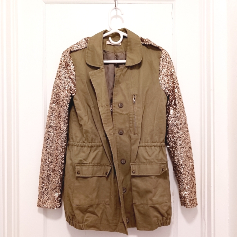 Vera & Lucy Sequin Sleeves Jacket SZ Small